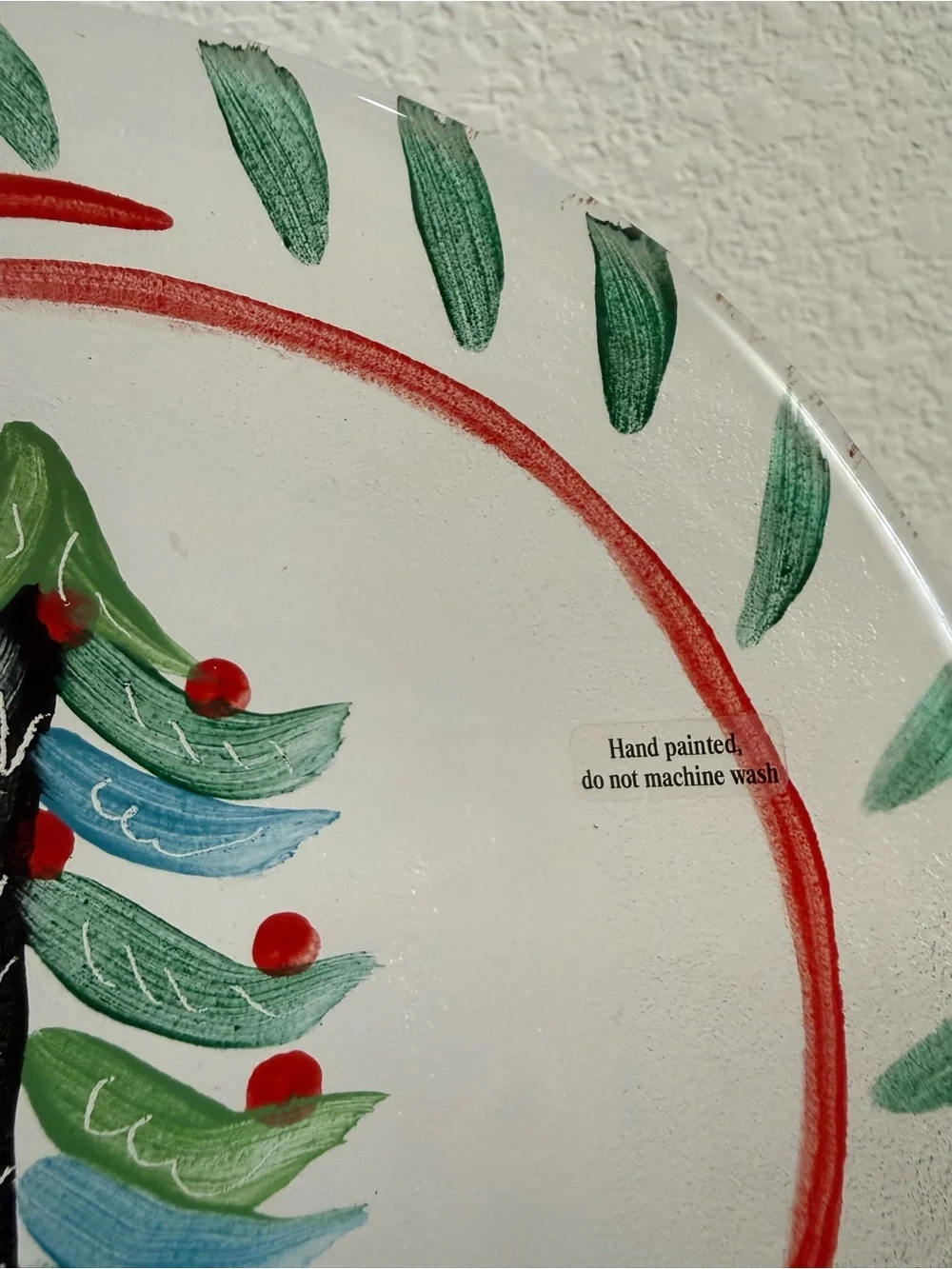 Lot 2 KOSTA BODA Ulrica Hydman-Vallien Hand-Painted Christmas Tree Glass Plate